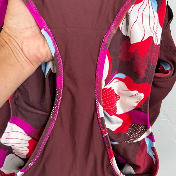 NWT Athleta Hermosa One Piece Swimsuit Hero Bloom Decadent Chocolate Medium - Picture 10 of 11